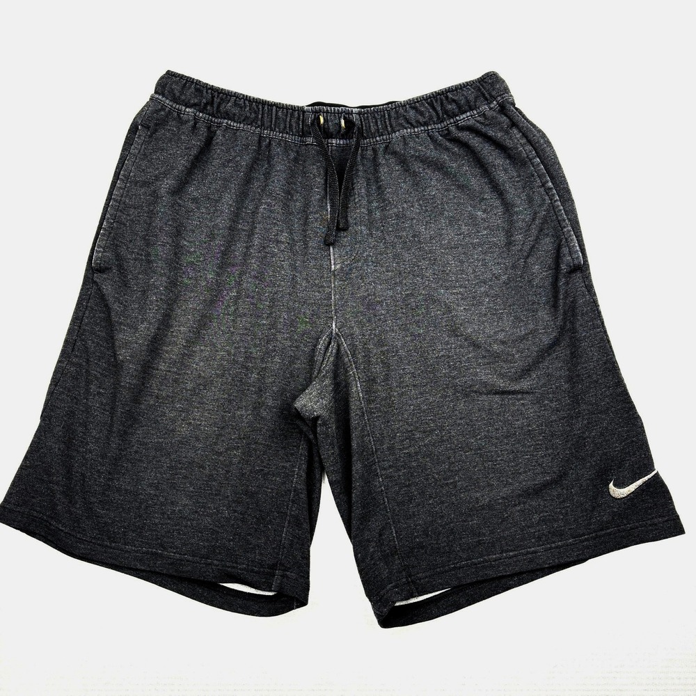 Nike Dri FIT Fleece Shorts Mens Large Charcoal Gray Sweat Shorts Gym Athletic 9